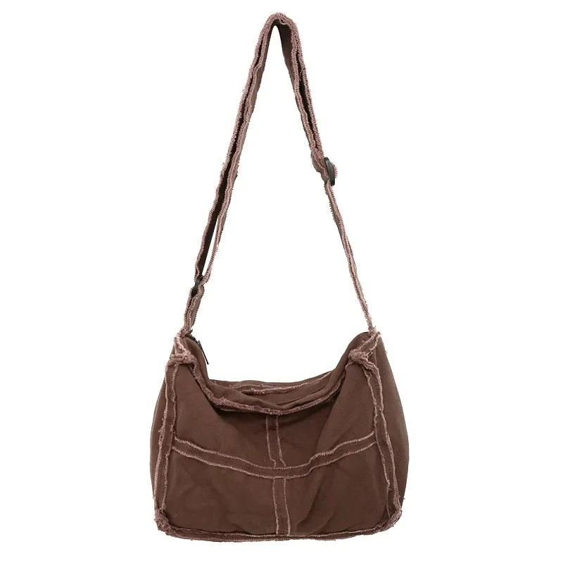 Uniwim Large Canvas Women's Bag  Trend Handbags Casual Shoulder Cross Bag Vintage Eco Bag Korean Shopper Messenger Bag Y2K Satchels