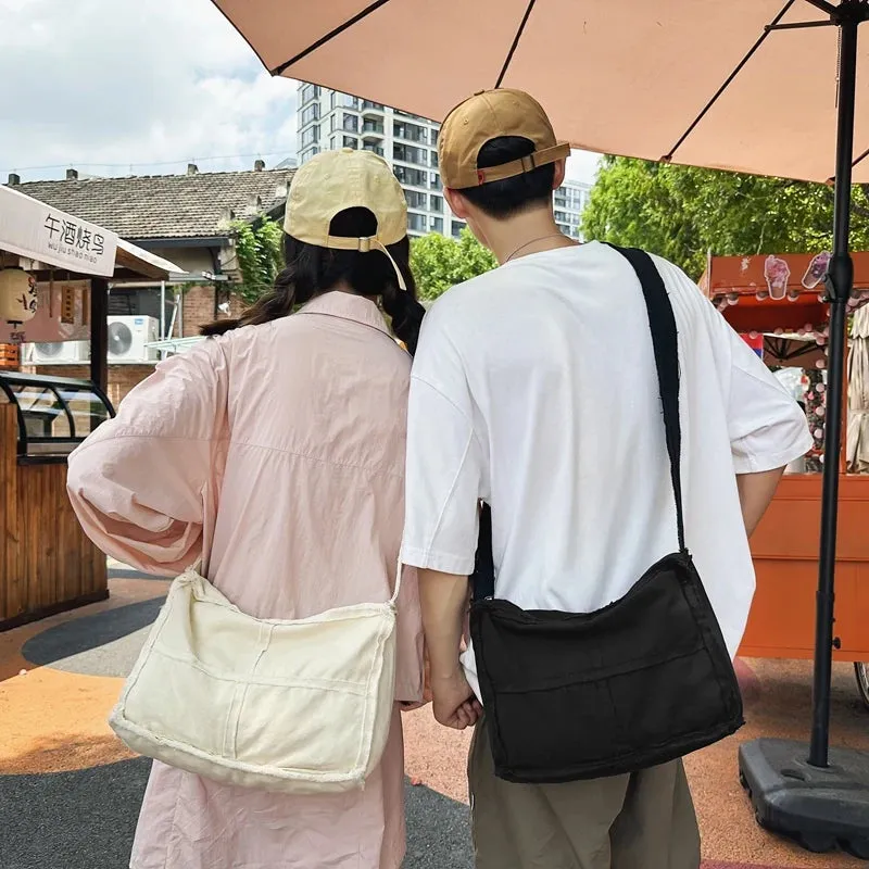Uniwim Large Canvas Women's Bag  Trend Handbags Casual Shoulder Cross Bag Vintage Eco Bag Korean Shopper Messenger Bag Y2K Satchels