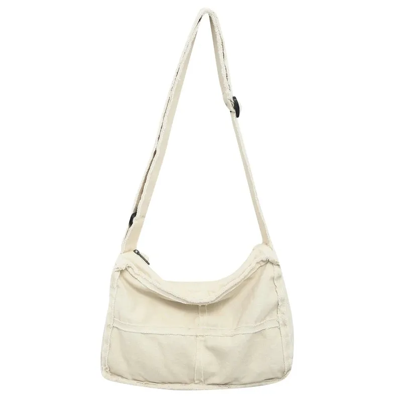 Uniwim Large Canvas Women's Bag  Trend Handbags Casual Shoulder Cross Bag Vintage Eco Bag Korean Shopper Messenger Bag Y2K Satchels