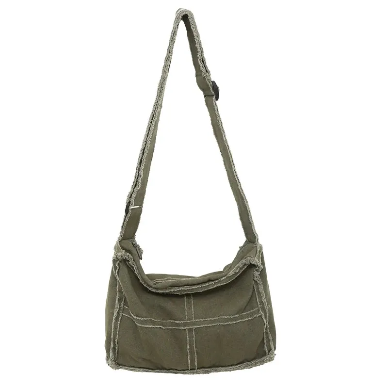 Uniwim Large Canvas Women's Bag  Trend Handbags Casual Shoulder Cross Bag Vintage Eco Bag Korean Shopper Messenger Bag Y2K Satchels