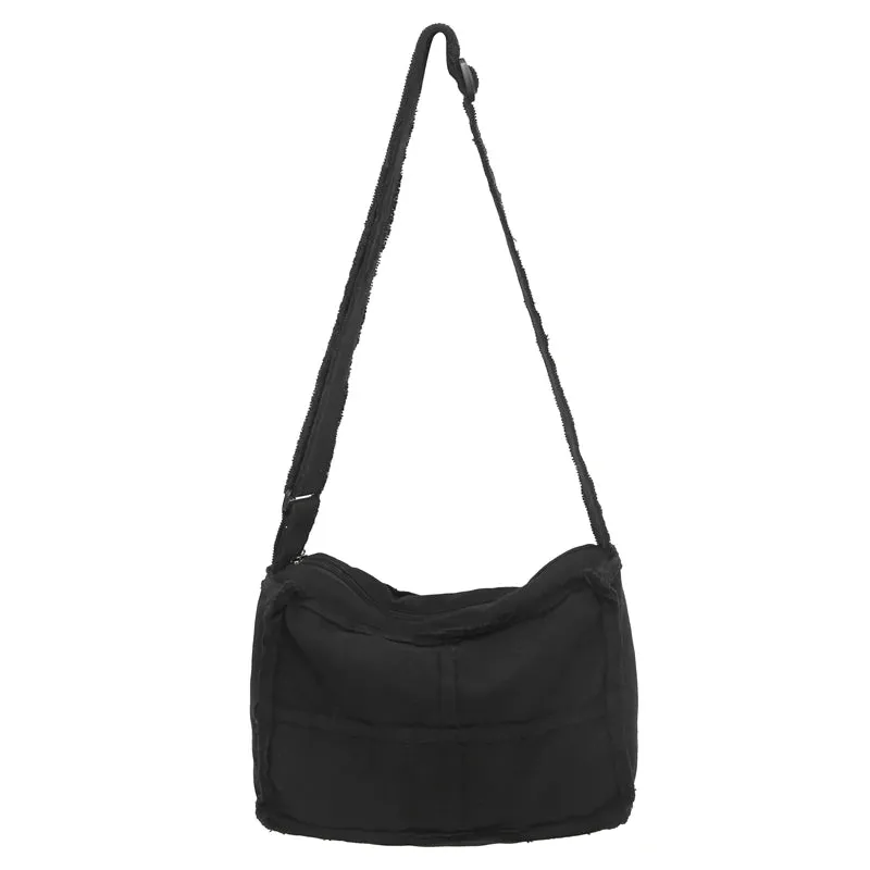 Uniwim Large Canvas Women's Bag  Trend Handbags Casual Shoulder Cross Bag Vintage Eco Bag Korean Shopper Messenger Bag Y2K Satchels