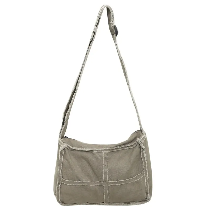 Uniwim Large Canvas Women's Bag  Trend Handbags Casual Shoulder Cross Bag Vintage Eco Bag Korean Shopper Messenger Bag Y2K Satchels