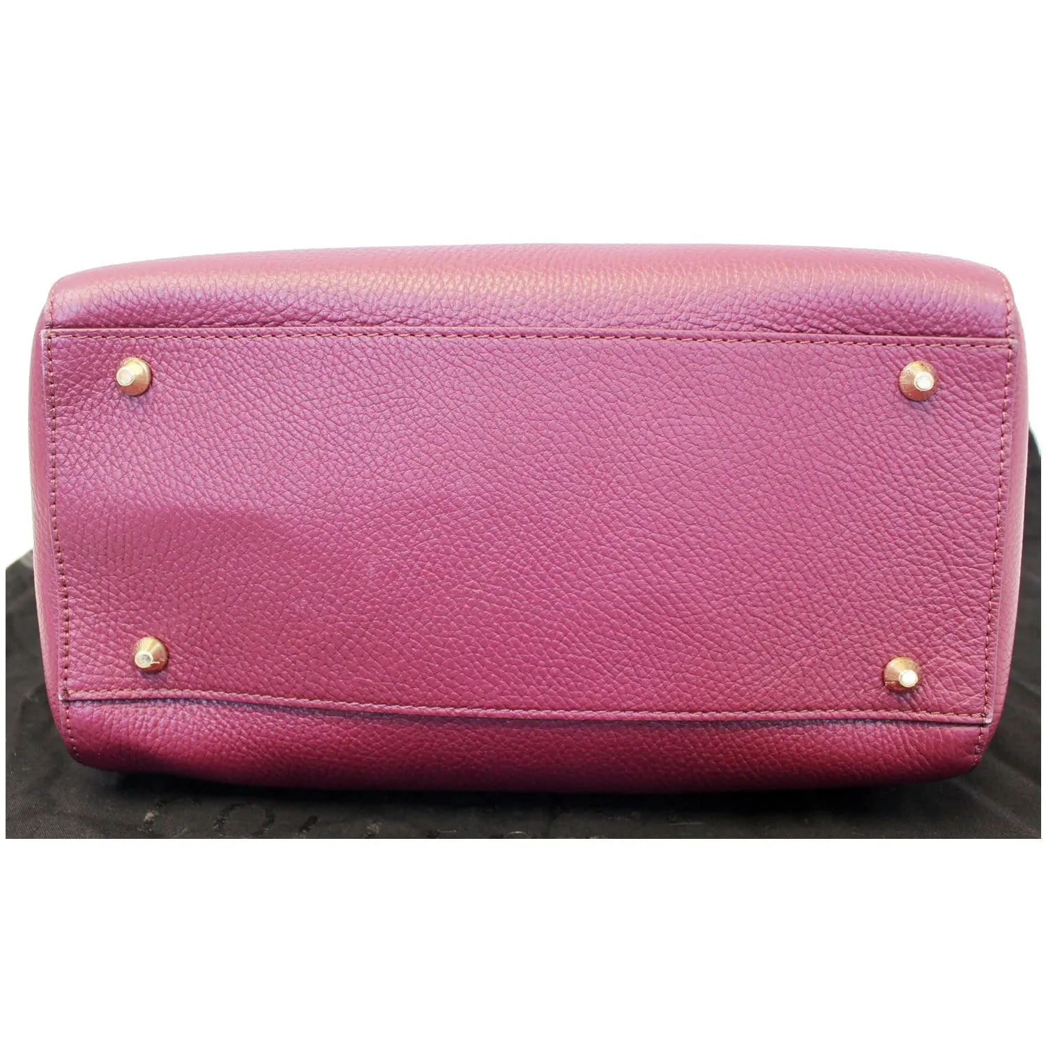 Versace Collection Barrel Medium Leather Satchel Shoulder Bag Burgundy