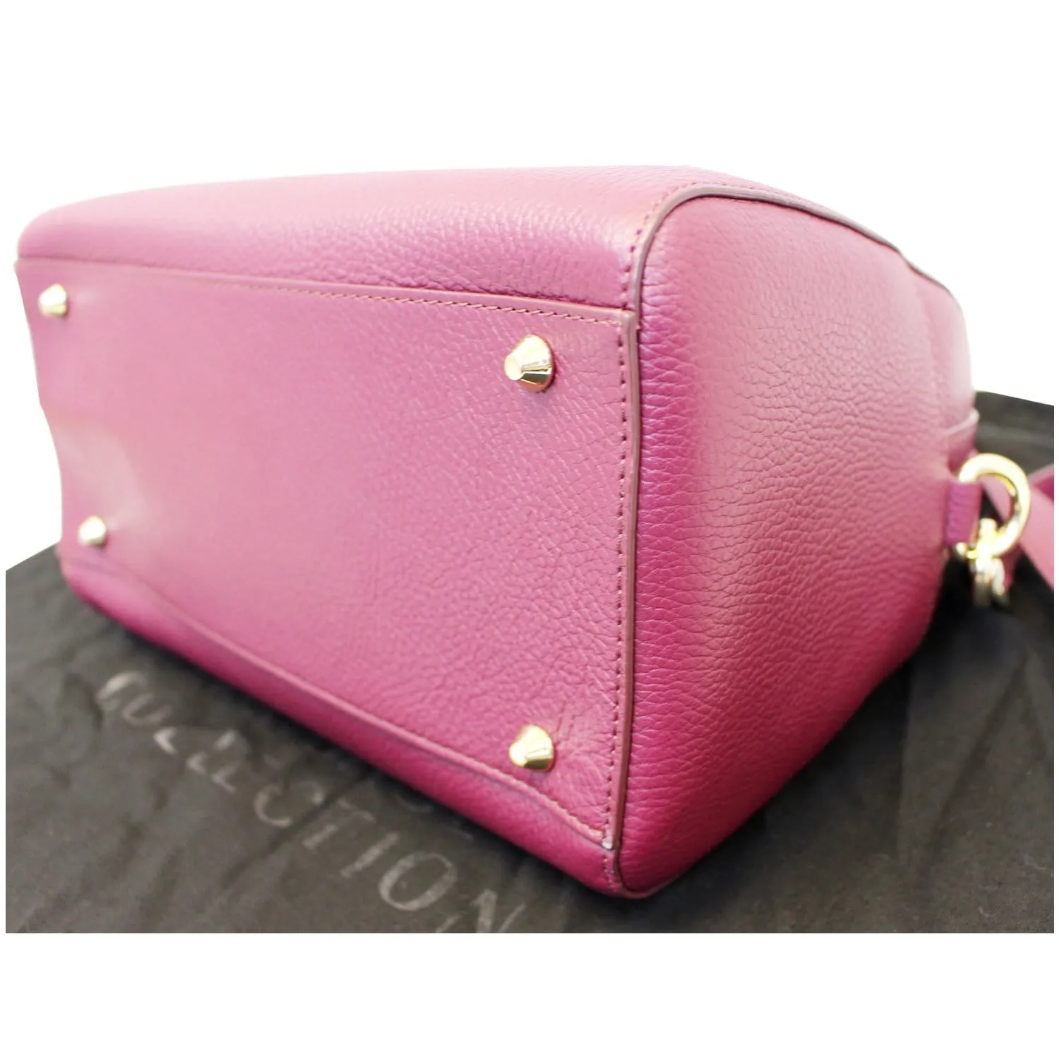 Versace Collection Barrel Medium Leather Satchel Shoulder Bag Burgundy