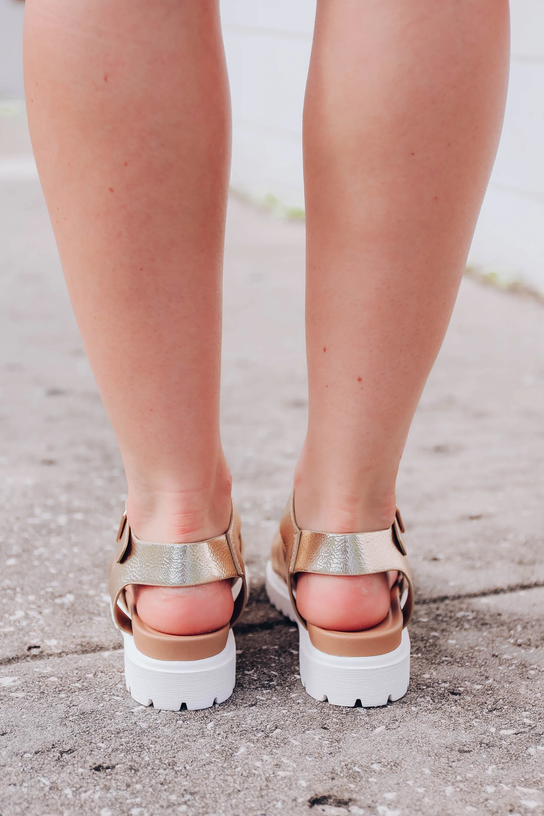 Vicky Lug Sandals - Gold- FINAL SALE - Size 5.5