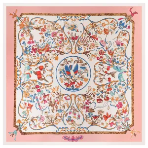 Vintage Garden Floral Silk Scarves - 50"x50", 5 Colors
