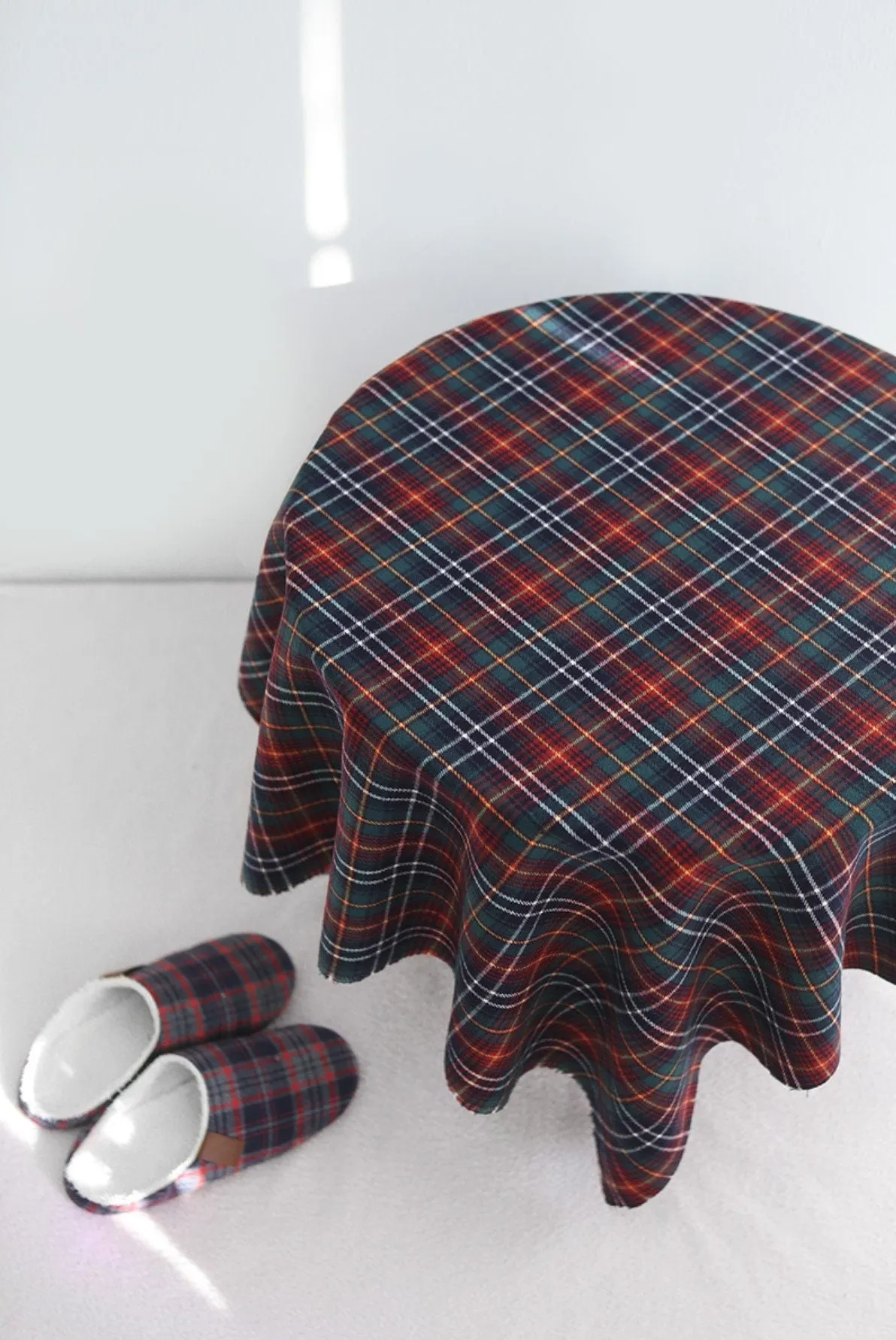 Vintage Red Green Tartan Plaid Christmas Brushed Acrylic Fabric - Quality Korean Christmas Checkered Fabric - By the Yard /90901