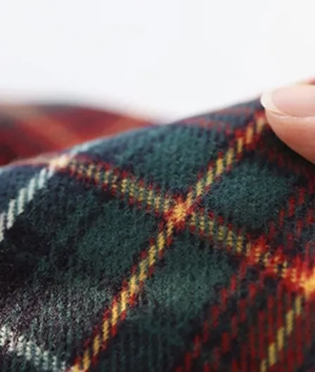 Vintage Red Green Tartan Plaid Christmas Brushed Acrylic Fabric - Quality Korean Christmas Checkered Fabric - By the Yard /90901