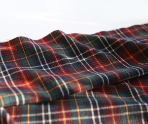 Vintage Red Green Tartan Plaid Christmas Brushed Acrylic Fabric - Quality Korean Christmas Checkered Fabric - By the Yard /90901