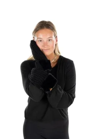 Waffle Knit Lined Mittens by Funky Junque