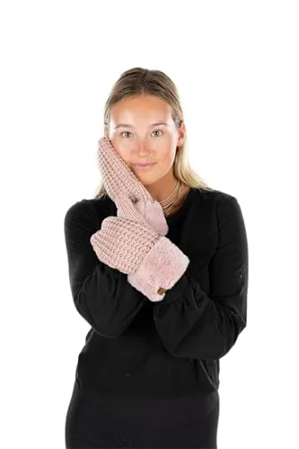 Waffle Knit Lined Mittens by Funky Junque