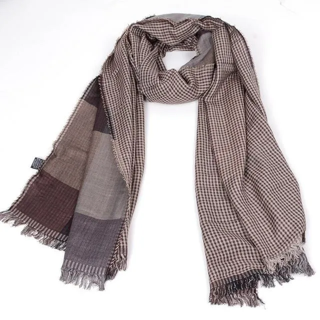 West Louis™ Tassel Double Fine Stripe Plaid Scarve