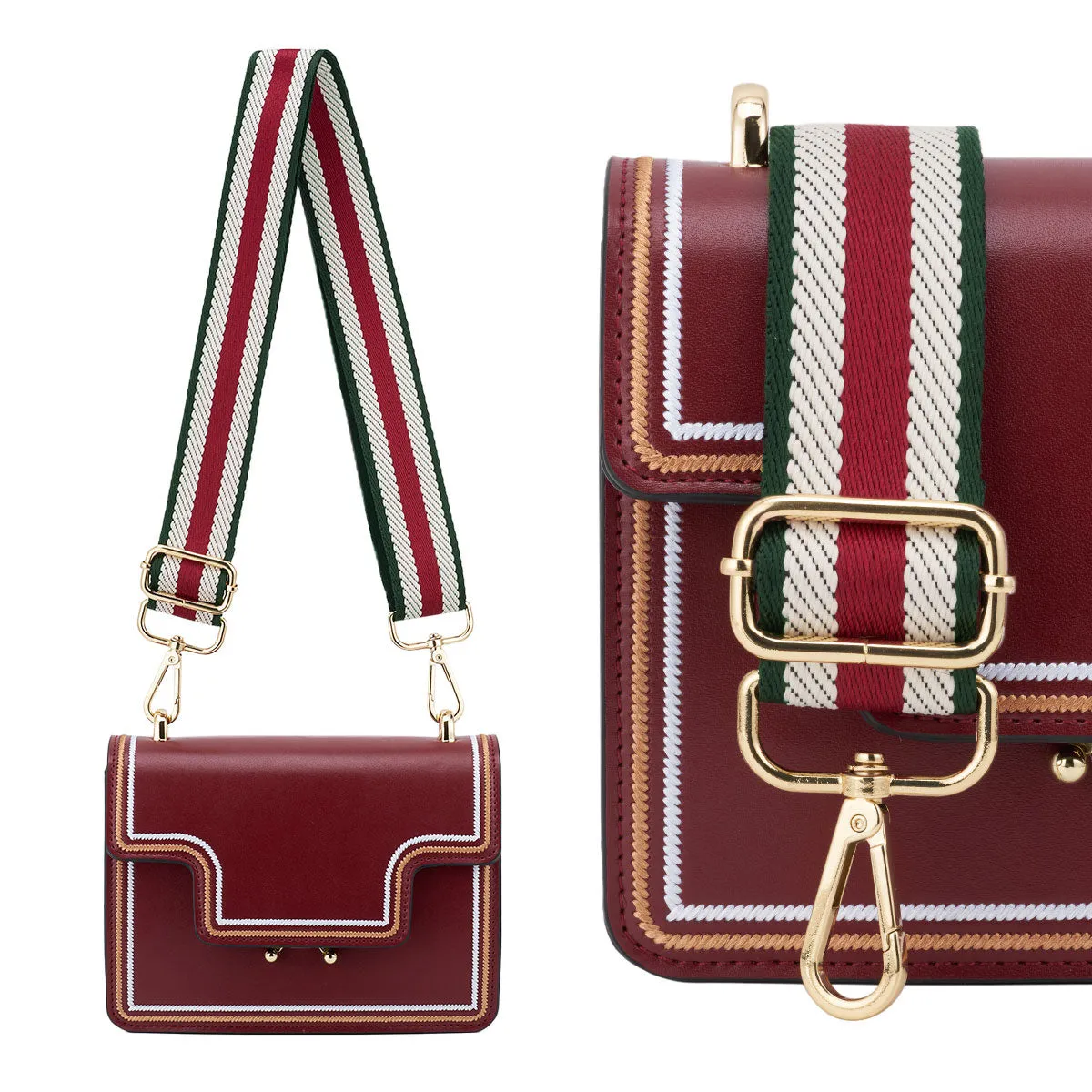 Wide Shoulder Strap Adjustable Replacement Belt Guitar Style Crossbody Bag Handbag Strap Multicolor Canvas Straps（Wide:1.4in，Long:49.2in）