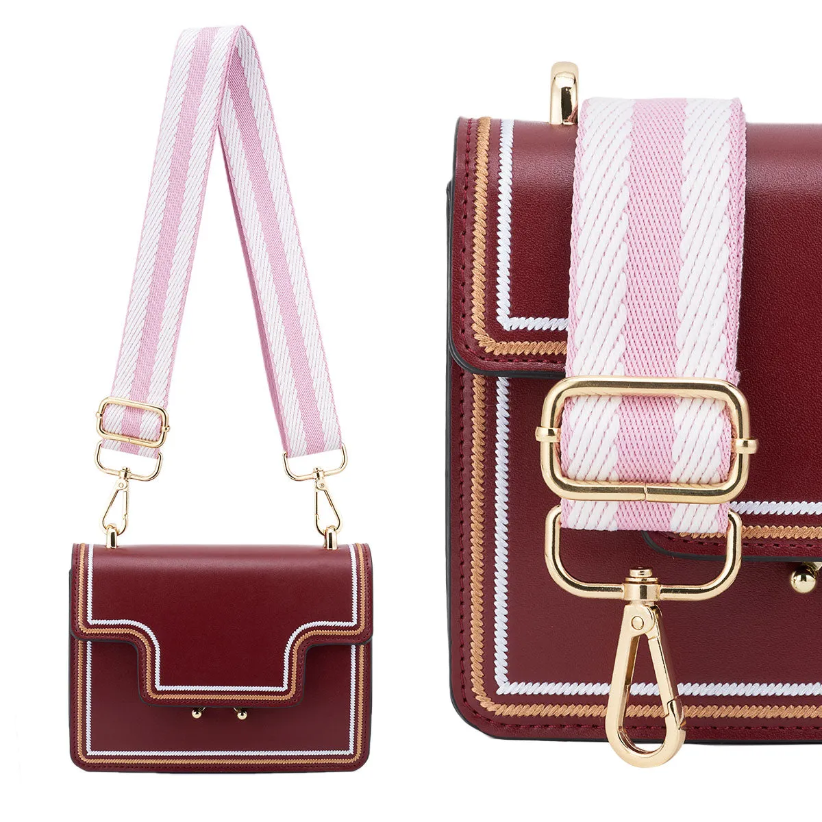 Wide Shoulder Strap Adjustable Replacement Belt Guitar Style Crossbody Bag Handbag Strap Multicolor Canvas Straps（Wide:1.4in，Long:49.2in）