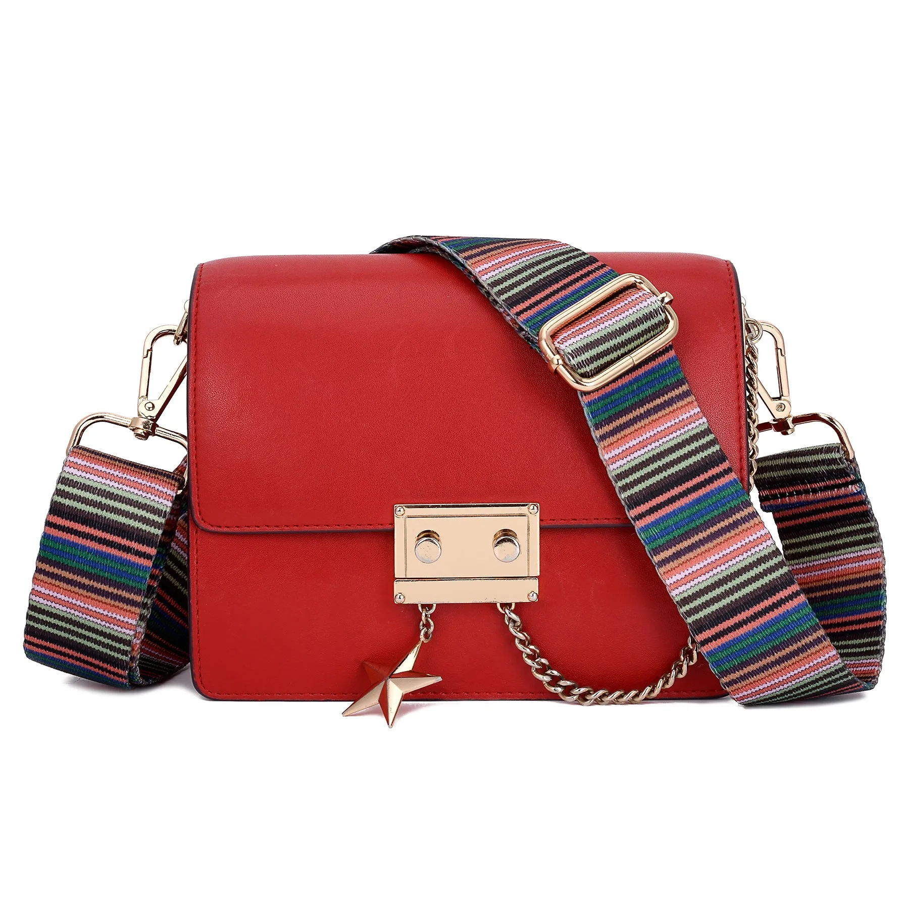 Wide Shoulder Strap Adjustable Replacement Belt Guitar Style Crossbody Bag Handbag Strap Multicolor Canvas Straps（Wide:1.4in，Long:49.2in）