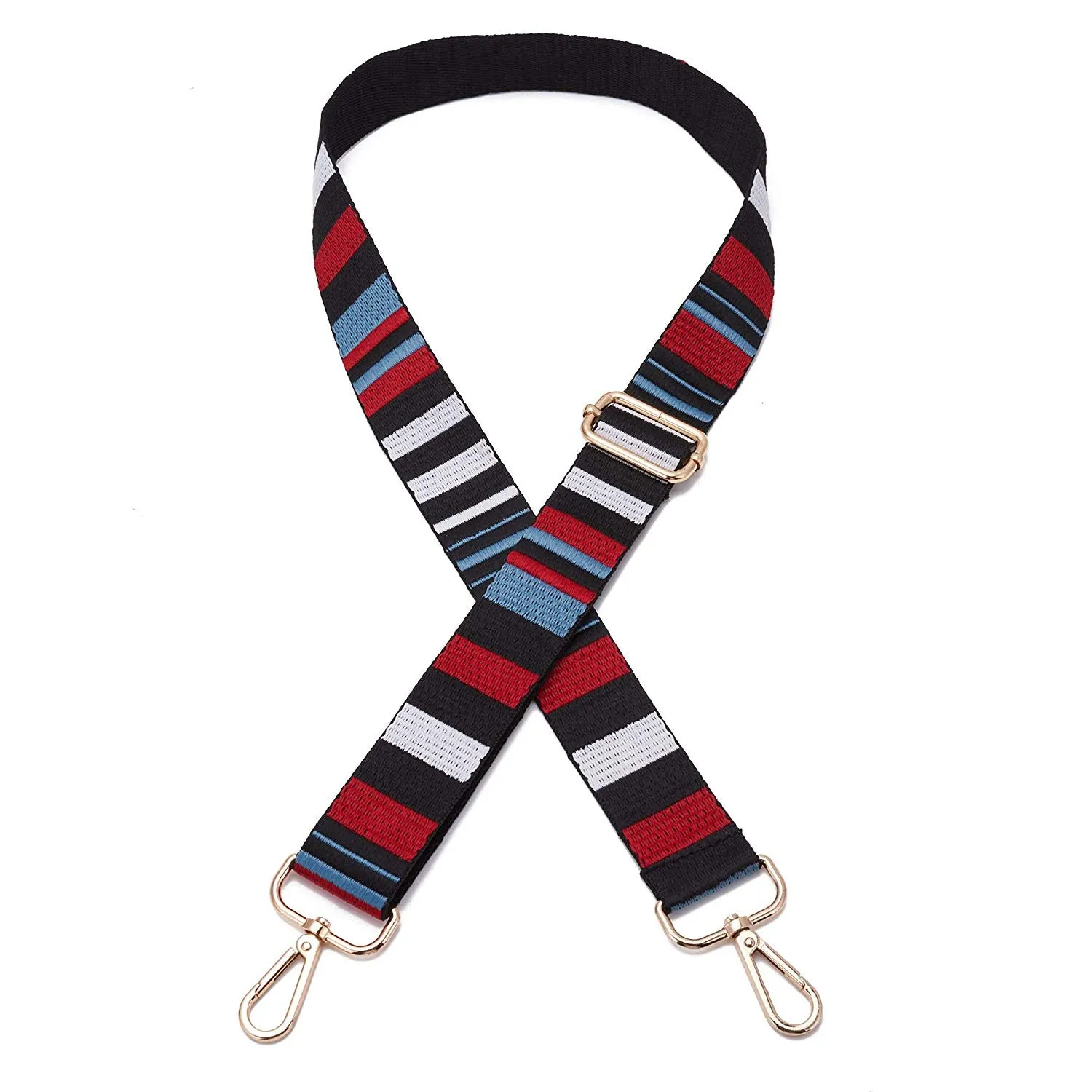 Wide Shoulder Strap Adjustable Replacement Belt Guitar Style Crossbody Bag Handbag Strap Multicolor Canvas Straps（Wide:1.4in，Long:49.2in）