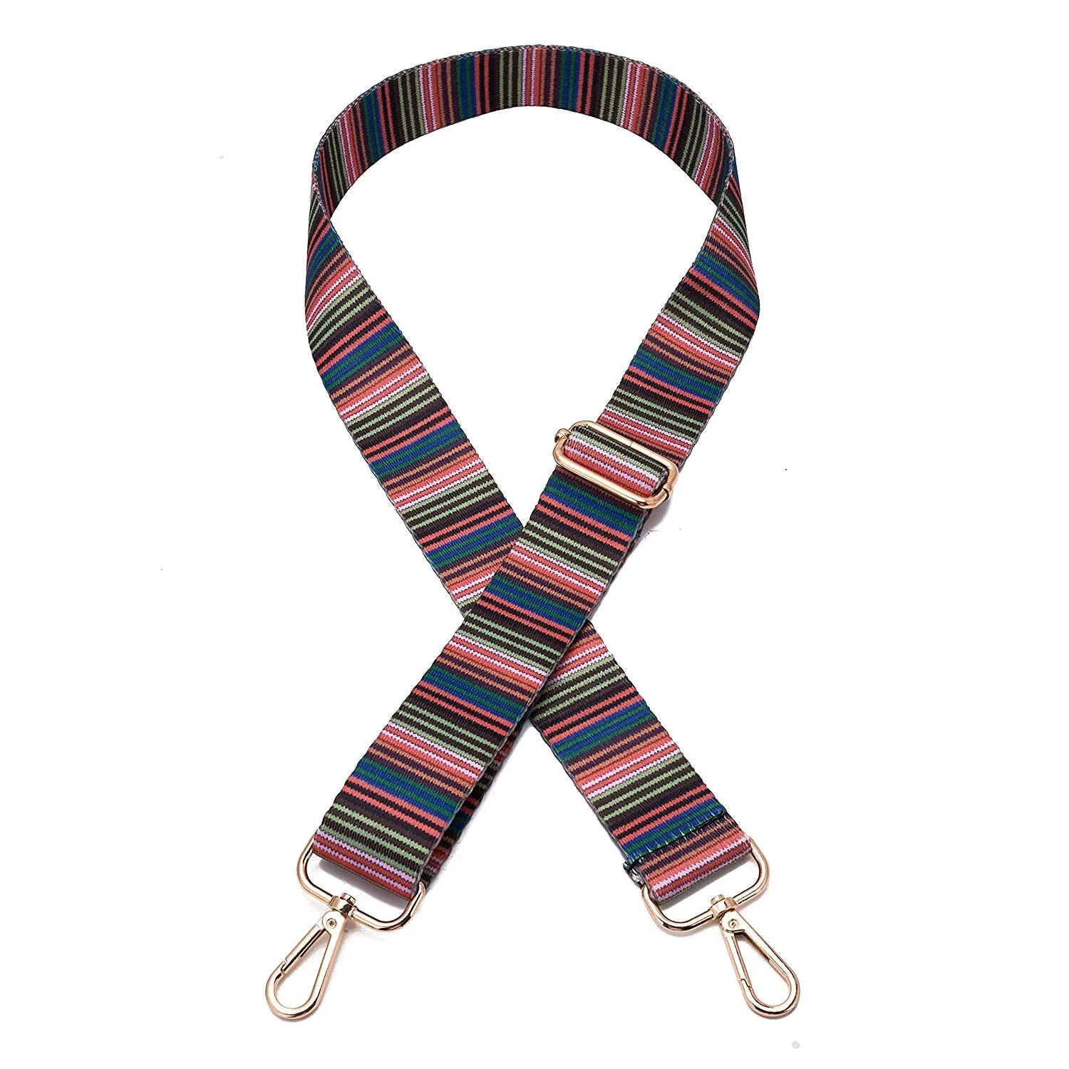 Wide Shoulder Strap Adjustable Replacement Belt Guitar Style Crossbody Bag Handbag Strap Multicolor Canvas Straps（Wide:1.4in，Long:49.2in）