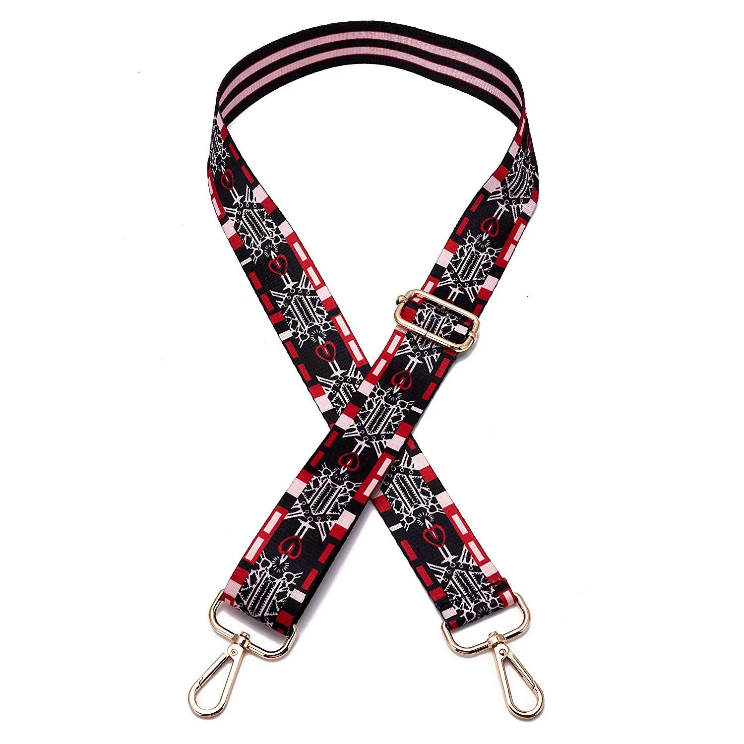 Wide Shoulder Strap Adjustable Replacement Belt Guitar Style Crossbody Bag Handbag Strap Multicolor Canvas Straps（Wide:1.4in，Long:49.2in）