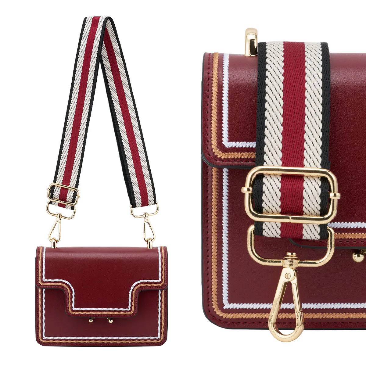 Wide Shoulder Strap Adjustable Replacement Belt Guitar Style Crossbody Bag Handbag Strap Multicolor Canvas Straps（Wide:1.4in，Long:49.2in）
