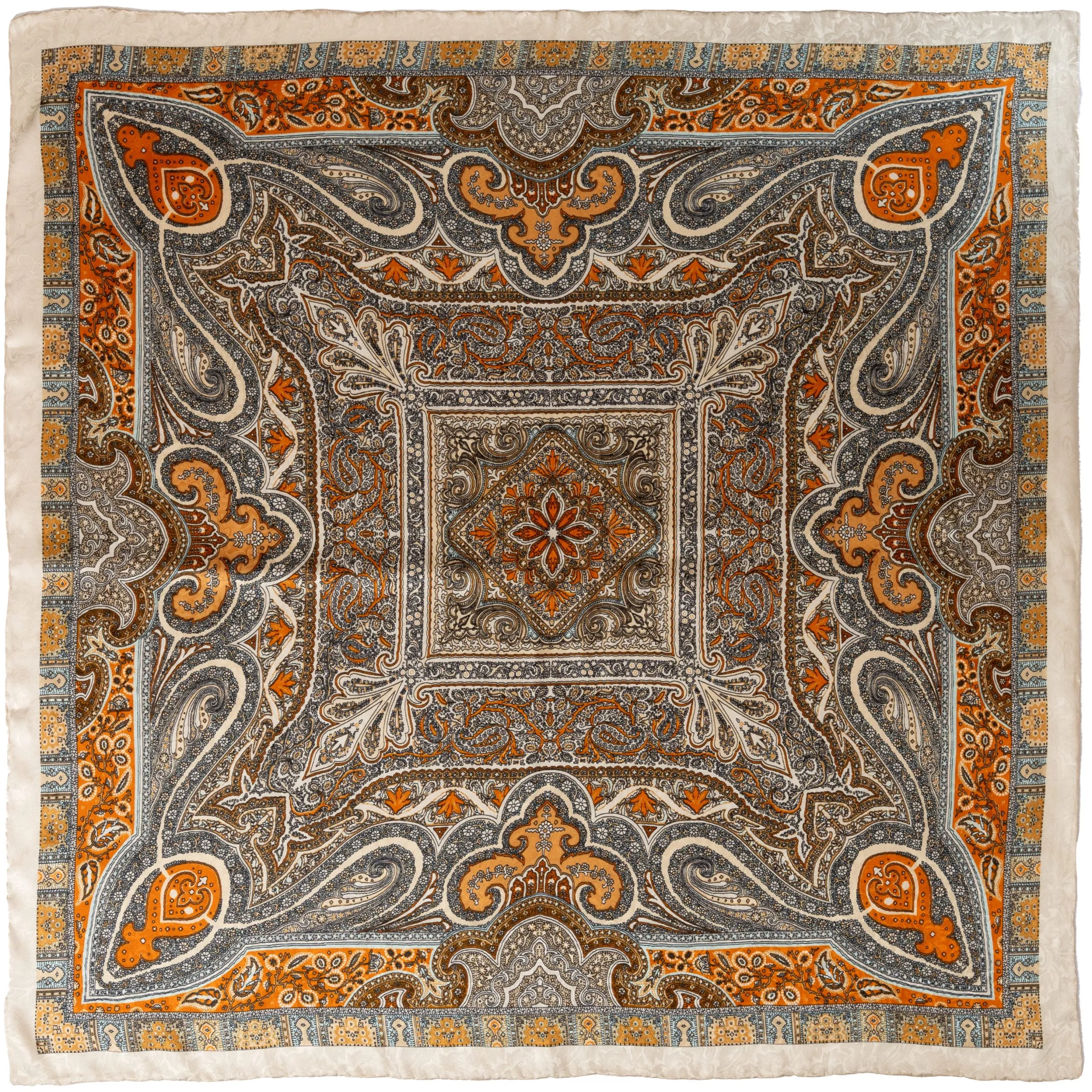 Wild Rags Paisley Orange Ivory