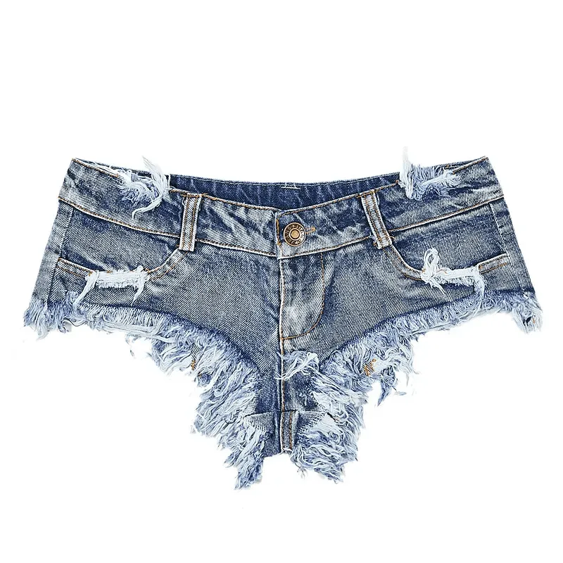Wildcat Low-Rise Frayed Hem Cheeky Denim Shorts