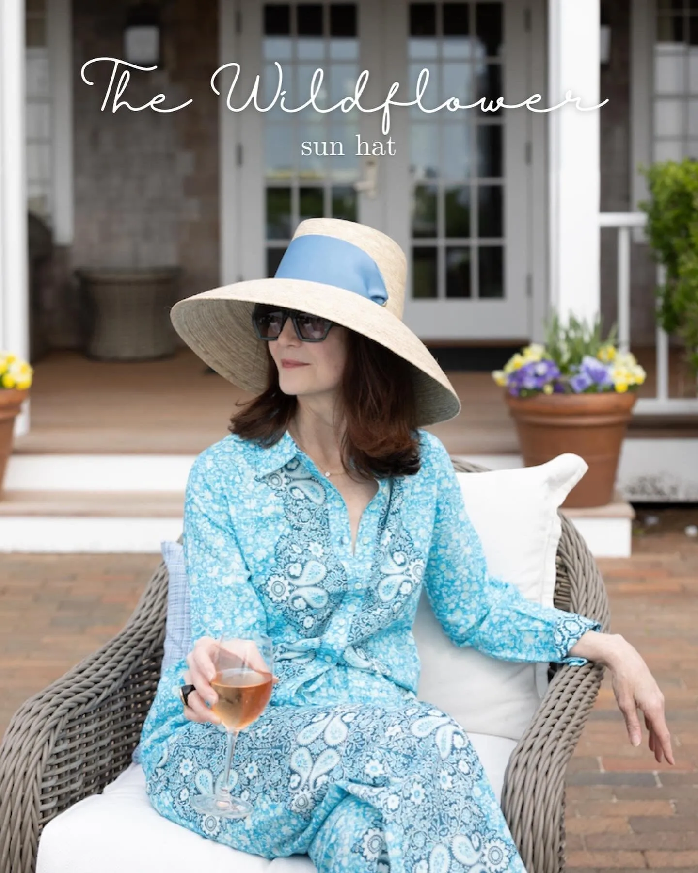 Wildflower Sun Hat - Burnt Orange/Rust Long Grosgrain Ribbon