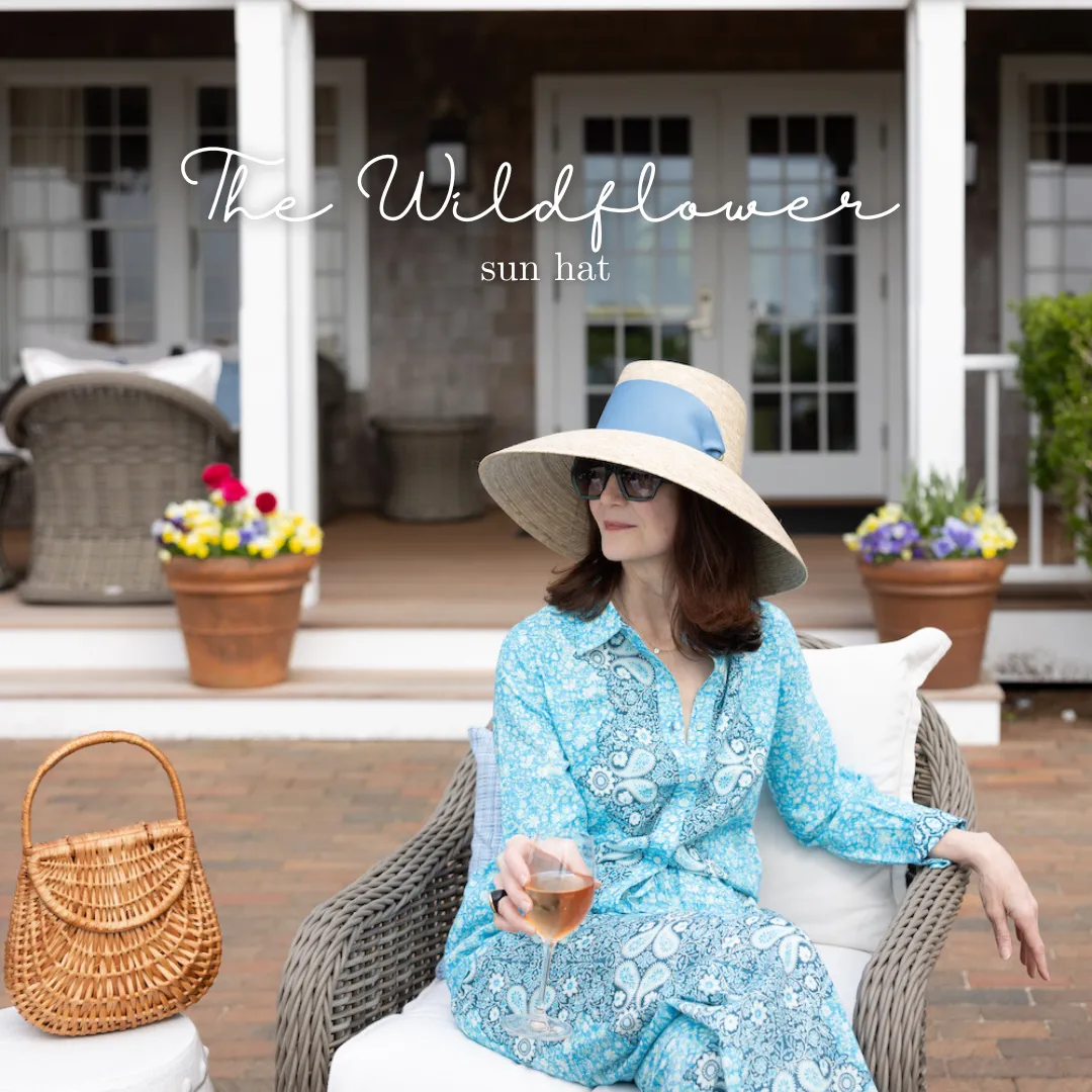 Wildflower Sun Hat - Burnt Orange/Rust Wide & Short Grosgrain Ribbon
