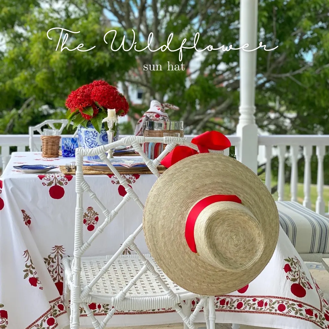 Wildflower Sun Hat - Burnt Orange/Rust Wide & Short Grosgrain Ribbon