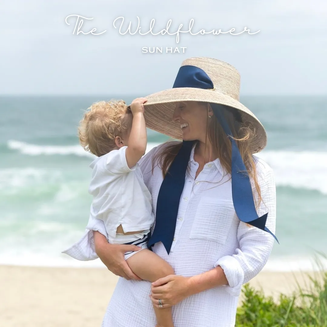 Wildflower Sun Hat - Burnt Orange/Rust Wide & Short Grosgrain Ribbon