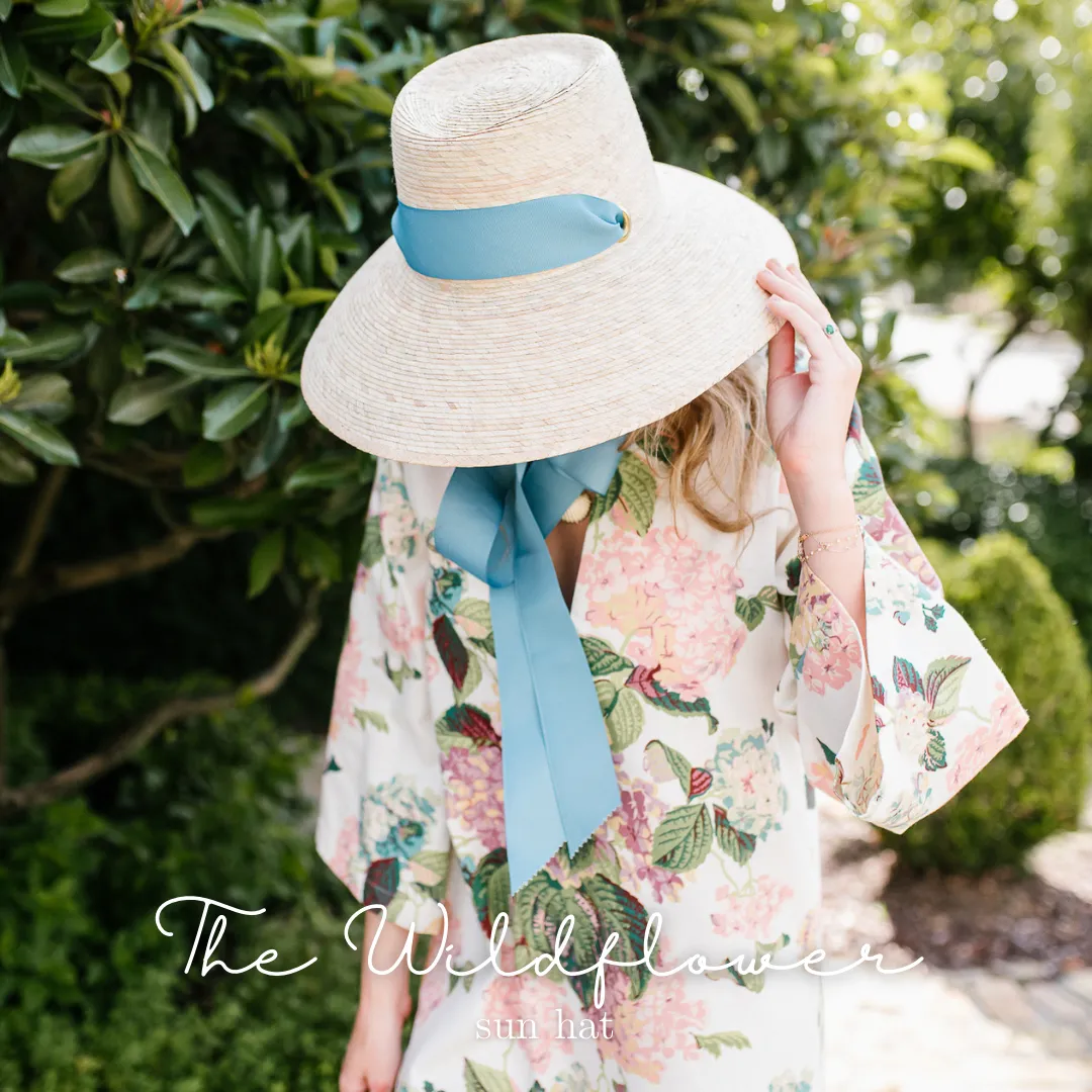 Wildflower Sun Hat - Burnt Orange/Rust Wide & Short Grosgrain Ribbon