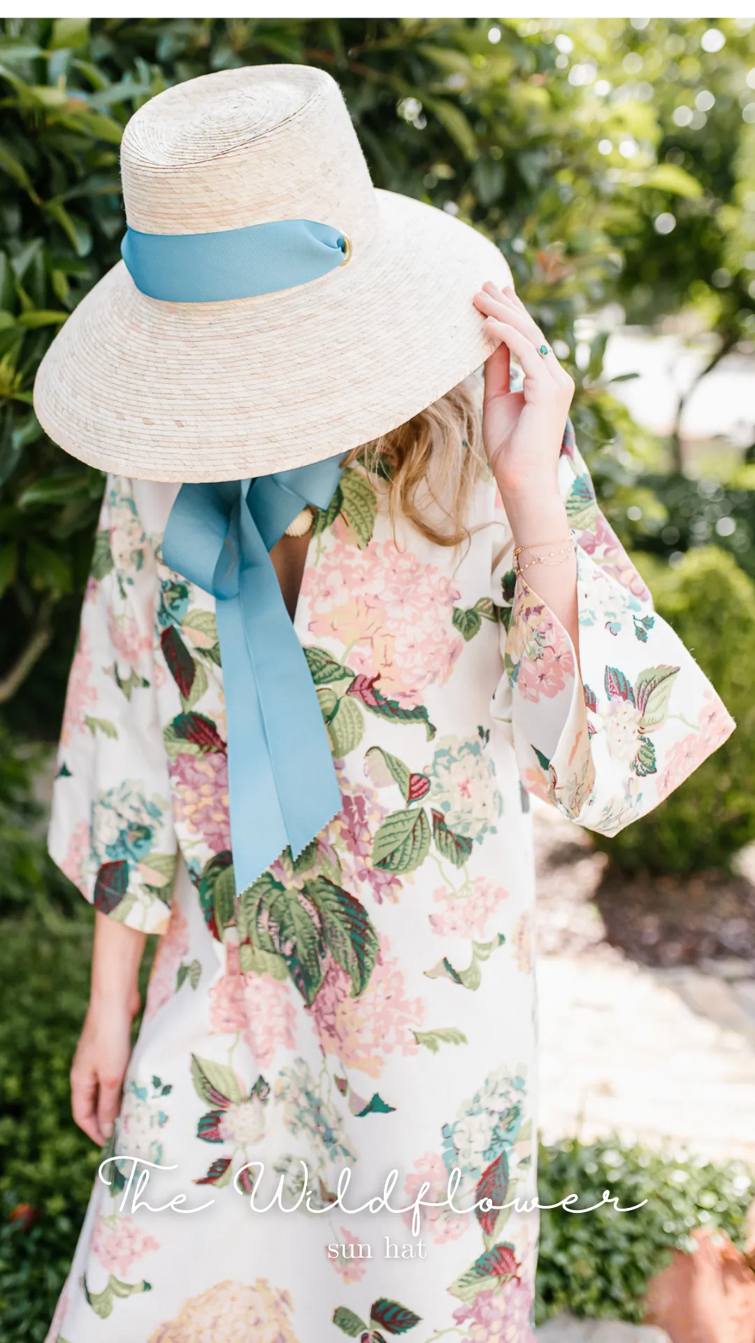 Wildflower Sun Hat - Vintage 1980s Floral Chintz Textile Ribbon