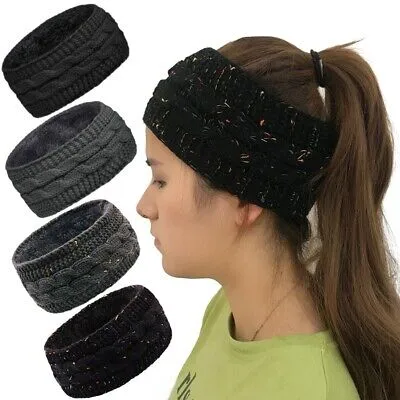 Winter Ear Headband Fleece Lined Soft Stretch for Women Gifts