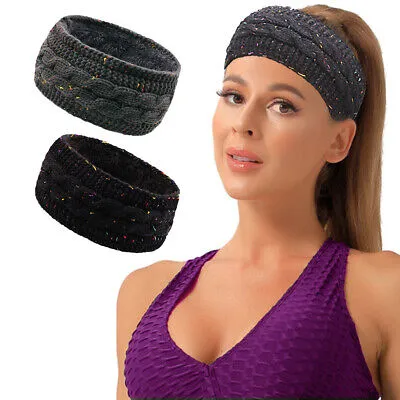 Winter Ear Headband Fleece Lined Soft Stretch for Women Gifts