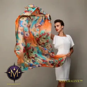 Winter Fashion Women's Scarf Hot Sale Mulberry Silk Scarves Shawl Female Long Silk Scarf Blue and Coffee 180*110cm