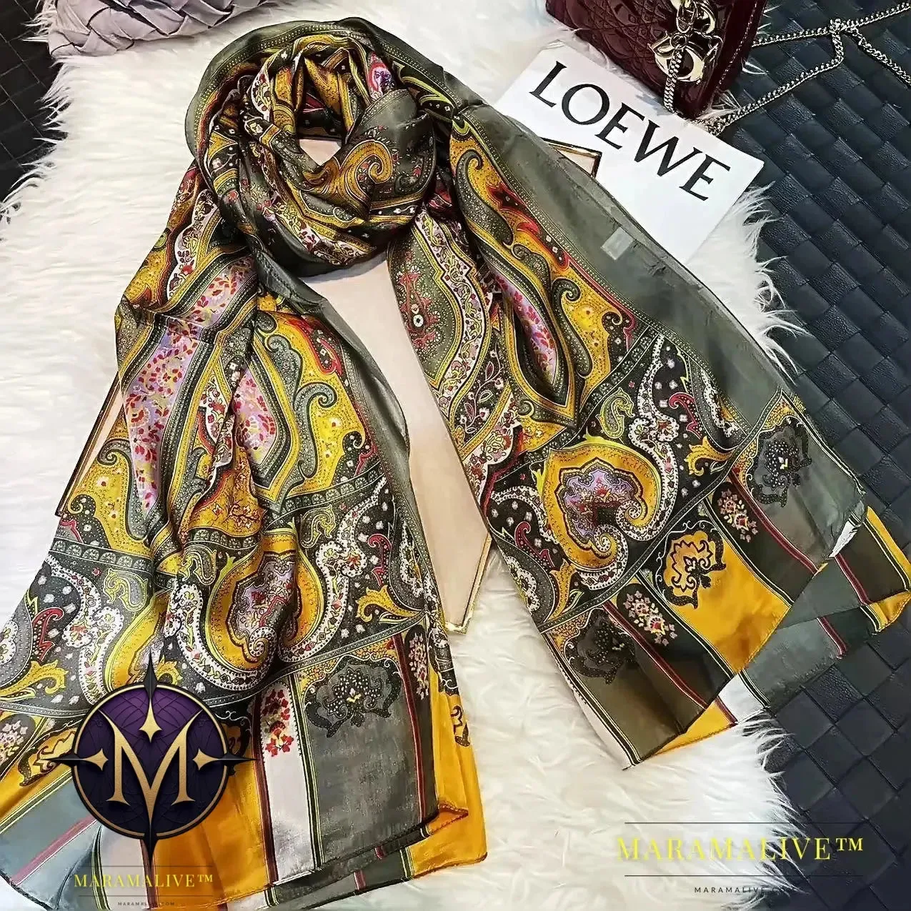 Winter Fashion Women's Scarf Hot Sale Mulberry Silk Scarves Shawl Female Long Silk Scarf Blue and Coffee 180*110cm