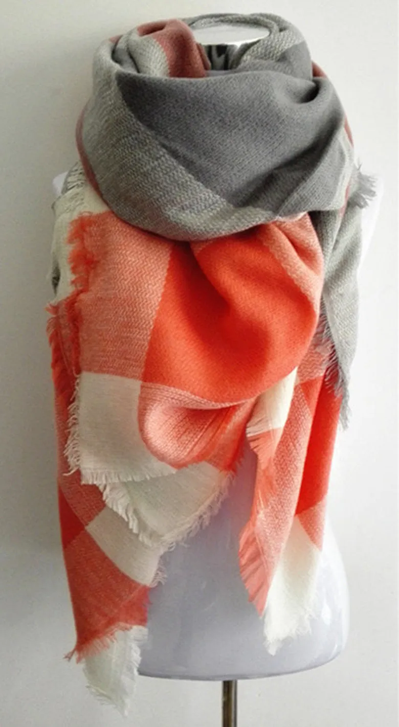 Winter Tartan Scarf Plaid Scarf Unisex Acrylic Basic Shawls Women's Scarves