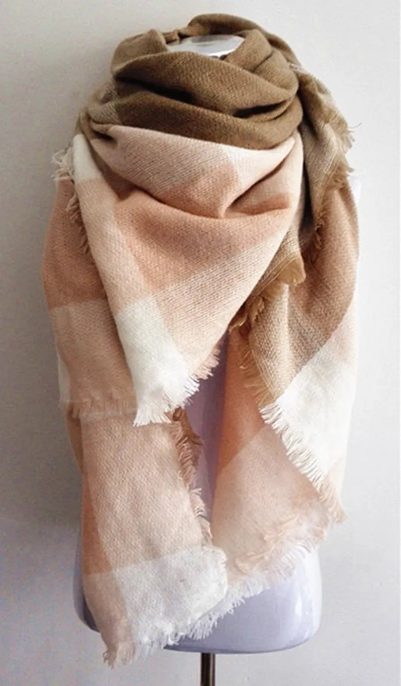 Winter Tartan Scarf Plaid Scarf Unisex Acrylic Basic Shawls Women's Scarves
