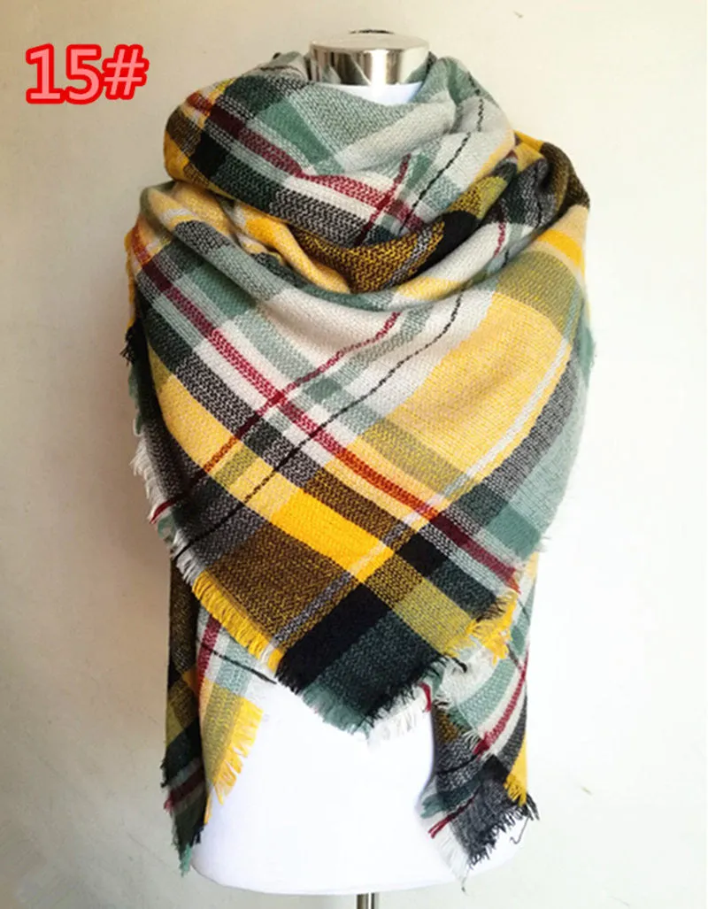 Winter Tartan Scarf Plaid Scarf Unisex Acrylic Basic Shawls Women's Scarves