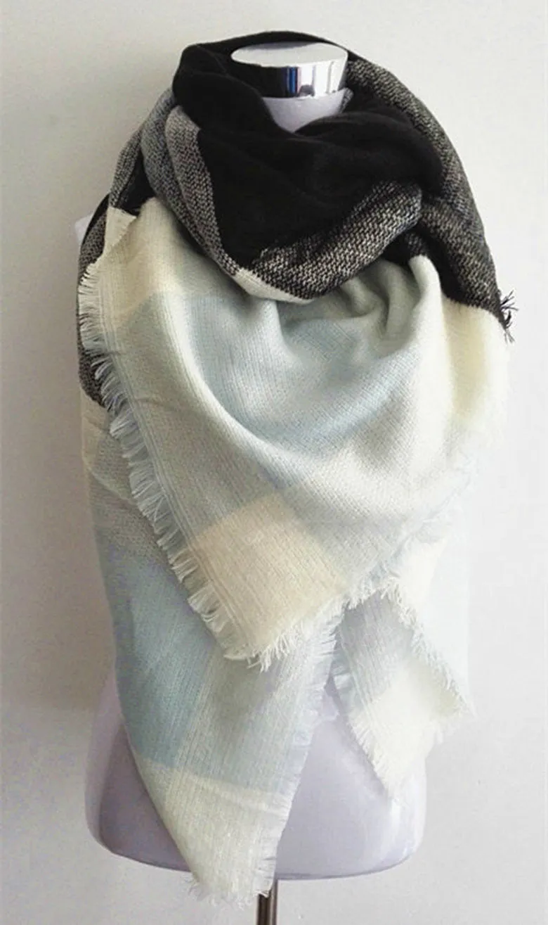 Winter Tartan Scarf Plaid Scarf Unisex Acrylic Basic Shawls Women's Scarves