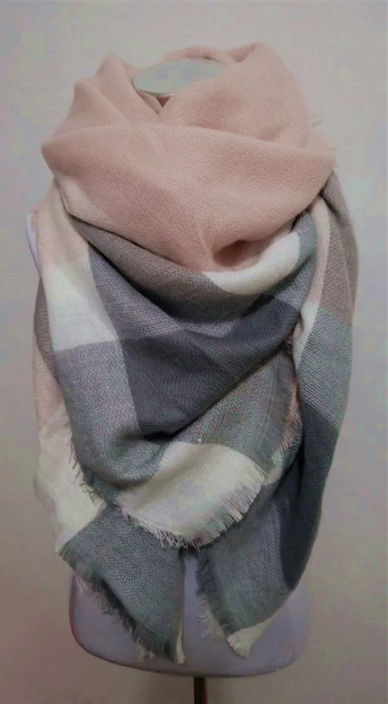 Winter Tartan Scarf Plaid Scarf Unisex Acrylic Basic Shawls Women's Scarves