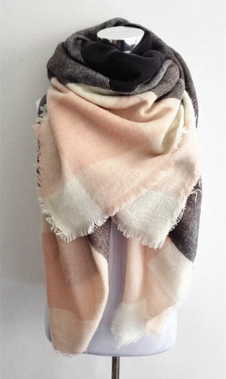 Winter Tartan Scarf Plaid Scarf Unisex Acrylic Basic Shawls Women's Scarves