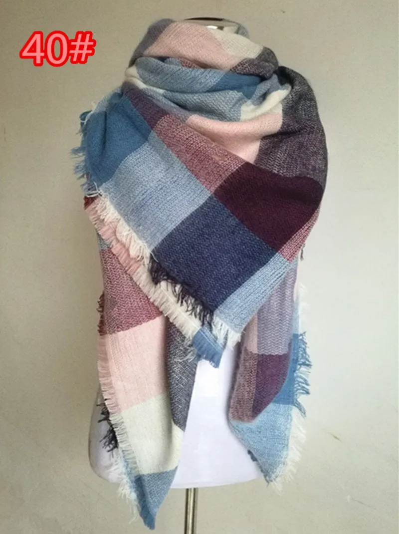 Winter Tartan Scarf Plaid Scarf Unisex Acrylic Basic Shawls Women's Scarves