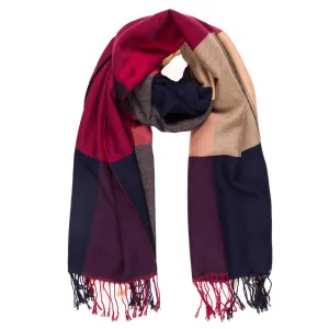 Winter Viscose Plaid Scarves (Navy Beige)