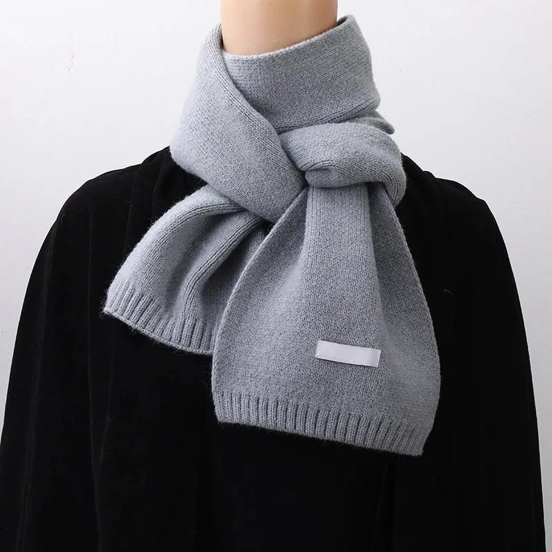 Winter Wool Scarf for Women | Solid Color Cashmere Knitted Muffler | Korean Style | EnigmaParis