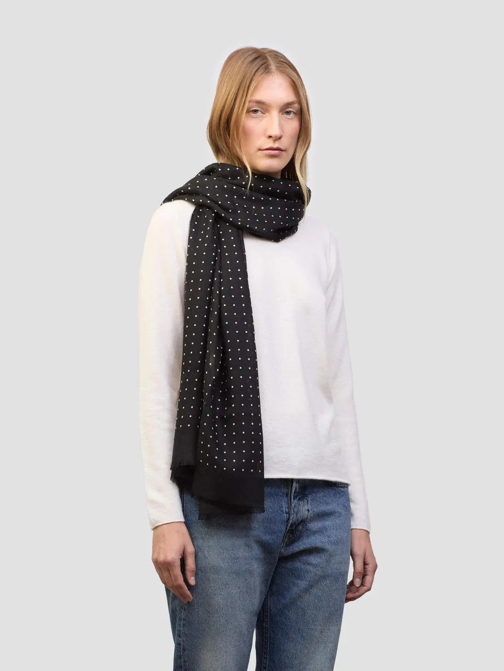 Wispy Hanover Scarf - Silver Black