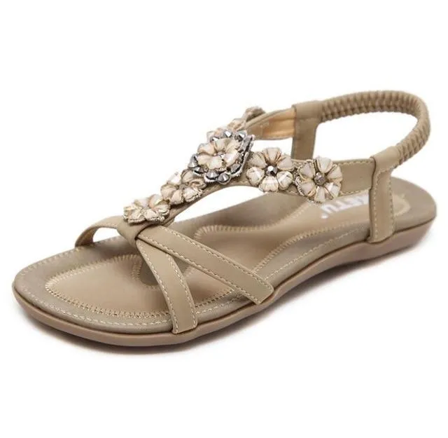 Women Bohemia Ethnic Flip Flops Soft Flat Sandals