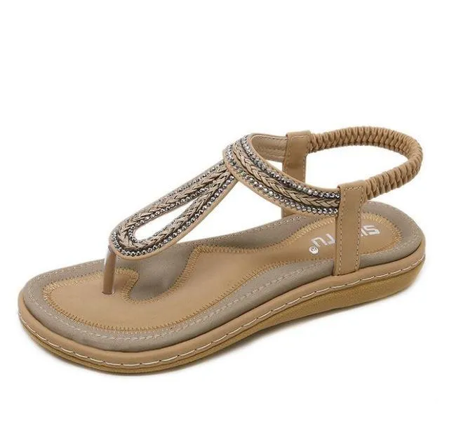 Women Bohemia Ethnic Flip Flops Soft Flat Sandals