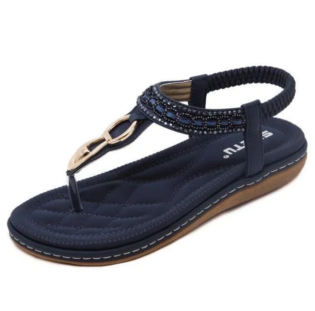 Women Bohemia Ethnic Flip Flops Soft Flat Sandals