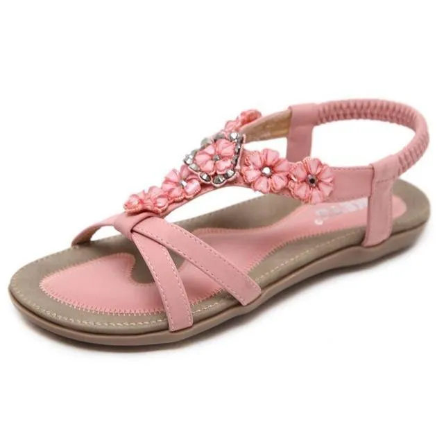 Women Bohemia Ethnic Flip Flops Soft Flat Sandals