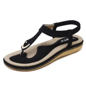 Women Bohemia Ethnic Flip Flops Soft Flat Sandals